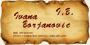 Ivana Borjanović vizit kartica